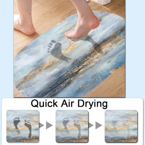 Gold-and-Blue-Sky Super Absorbent Quick-Drying Bathroom Mat Rug, Rubber - Image 5