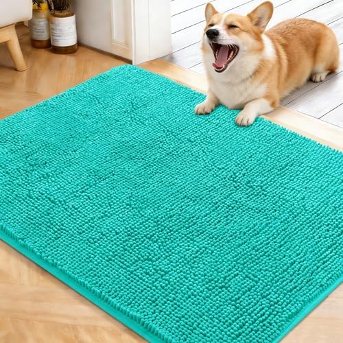 OLANLY Dog Door Mat for Muddy Paws 40x32, Super Absorbent Chenille Mud Mat by OLANLY