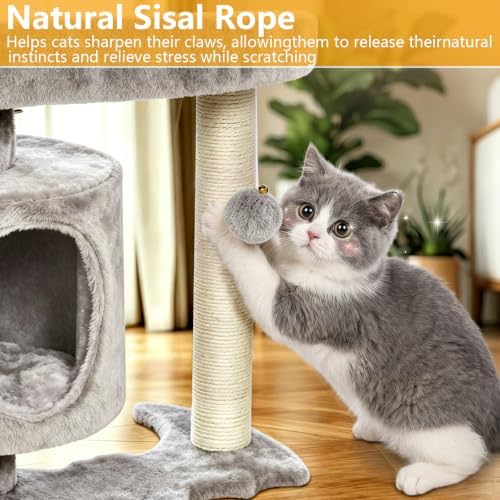 BEWISHOME Cat Tree with Scratching Post, Cat Tower - Image 4