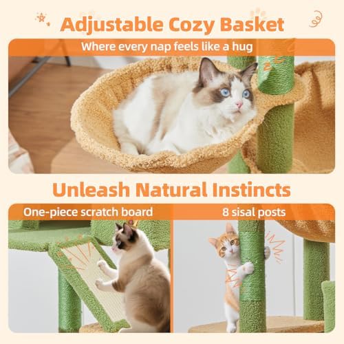 Taoqimiao Cactus Cat Tree, 71 in Extra Large Cat Tower - Image 6