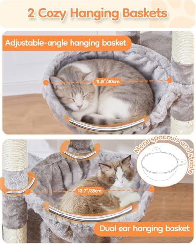 Taoqimiao Heavy Duty Cat Tree, 73In Sturdy Cat Tower - Image 5