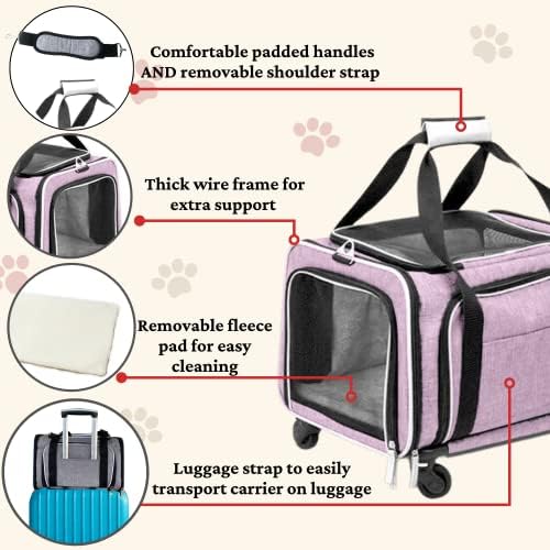 RUFF LIFE 101 Airline Approved Expandable Premium Pet Carrier on Wheels- Two - Image 2