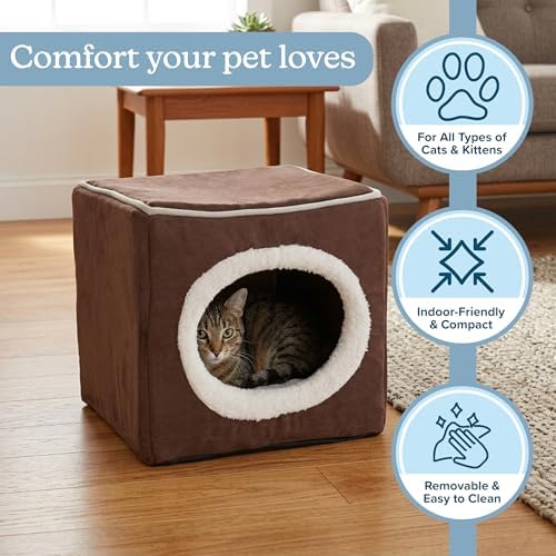 Cat House - Indoor Bed with Removable Foam Cushion - Cat Cave - Image 6