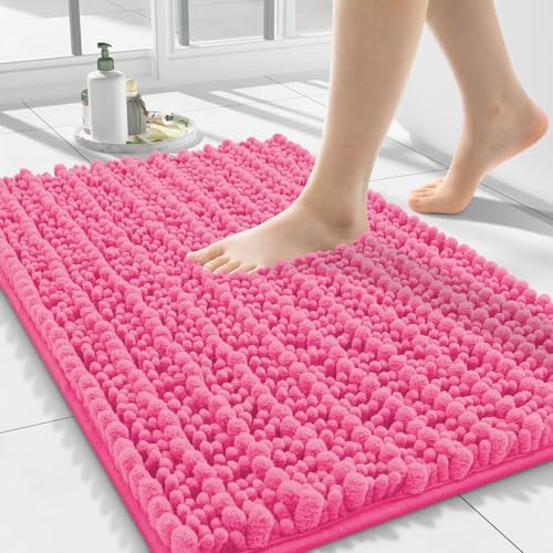 Smiry Bathroom Rugs 24X16, Extra Soft Rubber Backing Chenille Bath Mats by Smiry