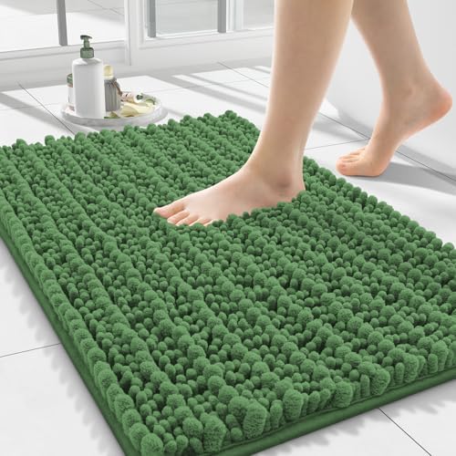 Smiry Bathroom Rugs 24X16, Extra Soft Rubber Backing Chenille Bath Mats by Smiry