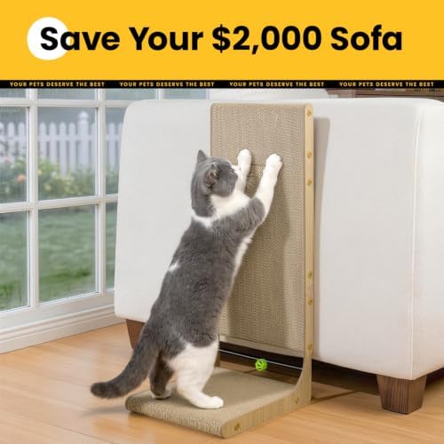 Conlun Cardboard Cat Scratcher, 25.6" L-Shaped Scratch Pad - Image 7