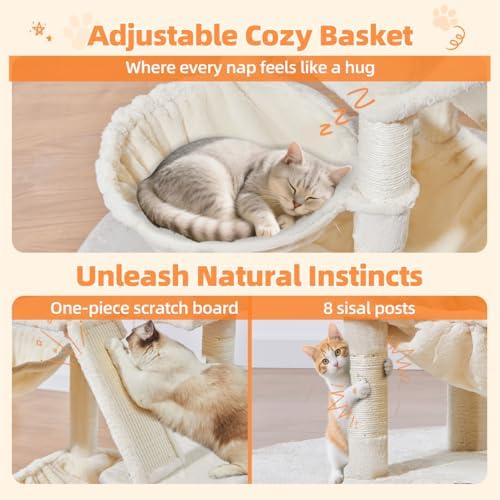 Taoqimiao Sturdy Cat Tree, 58In Cat Tower - Image 6
