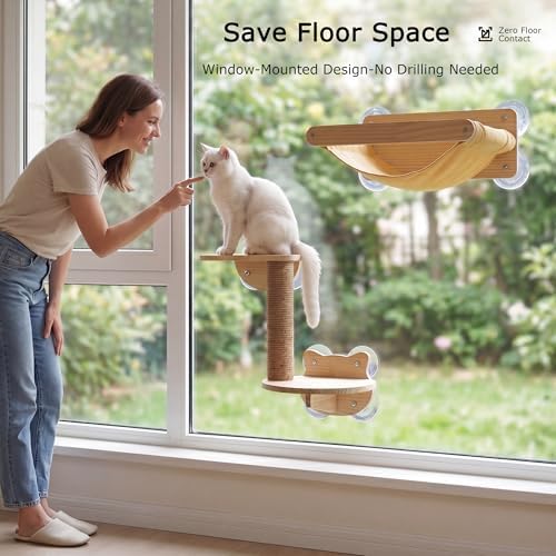 Cat Window Hammock Bed 4pcs/Set Cat Window Perch - Image 3