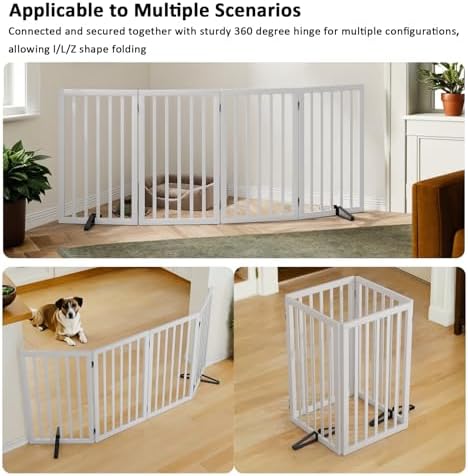 Dog Gate 32" Tall Freestanding Dog Gate - Image 4