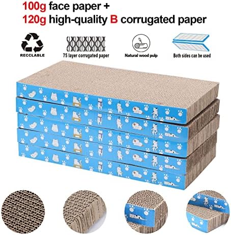 5 Packs in 1 Cat Scratch Pad, Cat Scratcher Cardboard, Reversible, Durable - Image 5