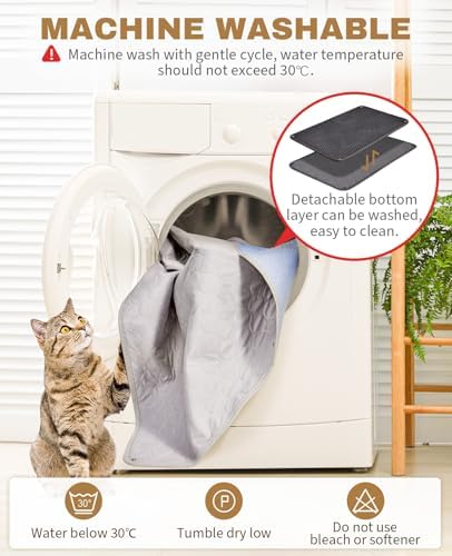 Fostanfly Cat Litter Mat, Machine Washable, Extra Large XL 45"x27" - Image 3
