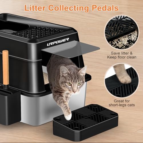 URPOWER Extra Large Stainless Steel Litter Box - Image 5