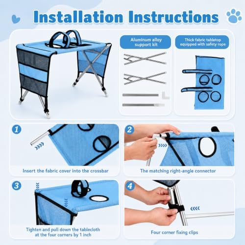 Foldable Grooming Hammock for Small Dogs & Cats, Pet Grooming Table - Image 5