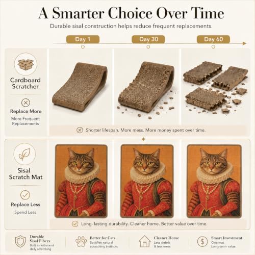 Art Sisal Cat Scratcher Mat, Cat Wall Scratchers - Image 4