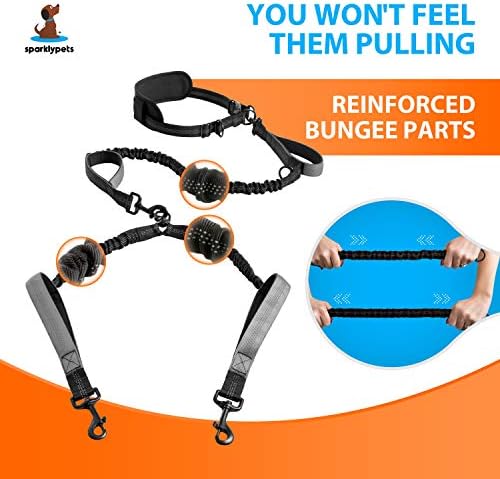 SparklyPets Hands Free Dual Dog Leash, Medium & Large - Image 4