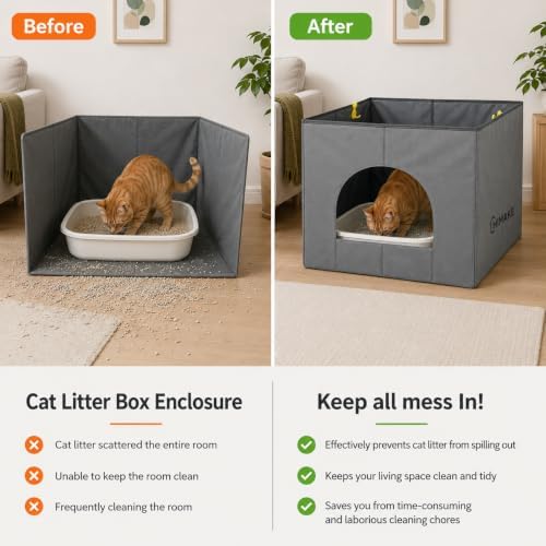 Cat Litter Box Enclosure, Waterproof Splash Guard - Image 6