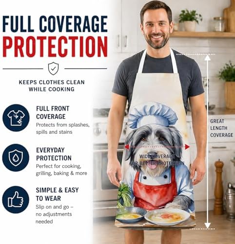 Caroline's Treasures Bearded Collie The Chef Apron Cooking Kitchen Server - Image 3