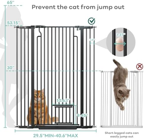Ostutry 53in Extra Tall Cat Gate - Image 4