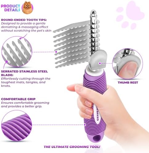 GENPEPADO Dematting Undercoat Rake Comb - Image 2
