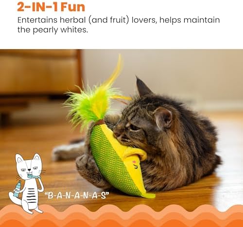 Catstages Kicker Peelin' Good Banana Dental Cat Toy - Image 2