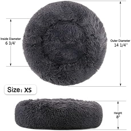 NOYAL Donut Dog Bed for Small Medium Pets, Plush Calming Faux Fur - Image 4