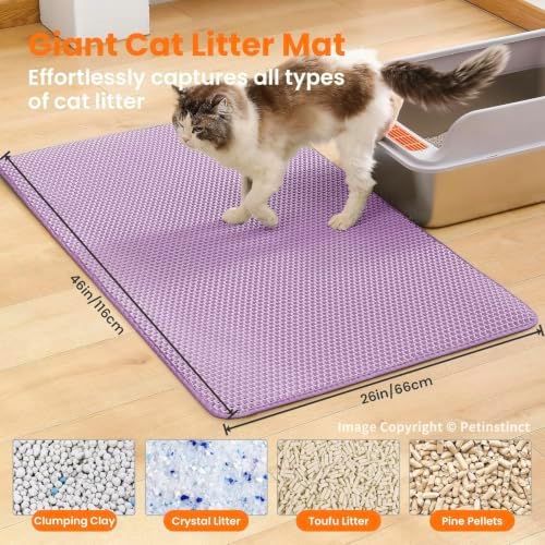Cat Litter Mat, Double Layer Honeycomb Cat Litter Trapping Mat, Non Slip - Image 2