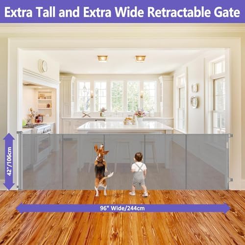 Reinforced 42" Tall Pet Gate x 96" Long Baby Gate, Prevents Crawling Under - Image 3