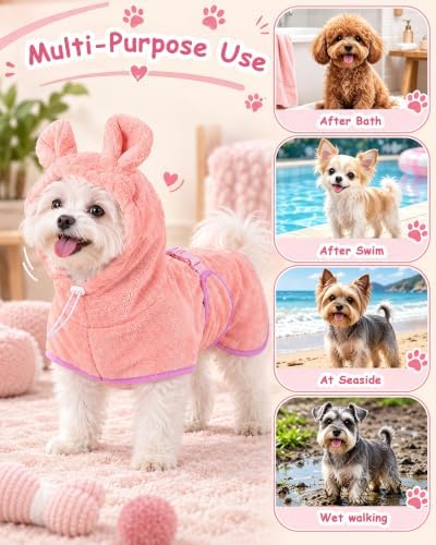 Dog Bathrobe Absorbent Microfiber Pet Drying Robe - Image 4