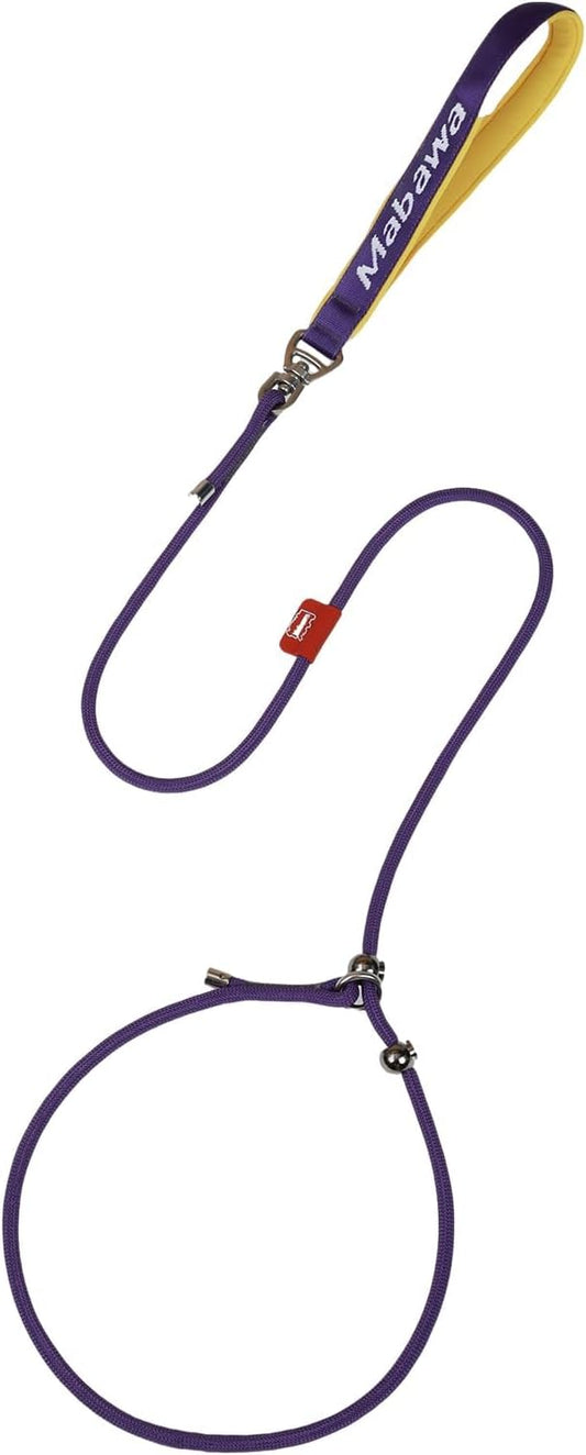 Dog Anti-Slip Leash 5FT with Metal Stopper - Durable No-Pull Training Lead for Small, Medium & Large Dogs - Comfortable Handle Nylon Rope, Tangle-Free Pet Walking Leash (Purple, 5.6FT)