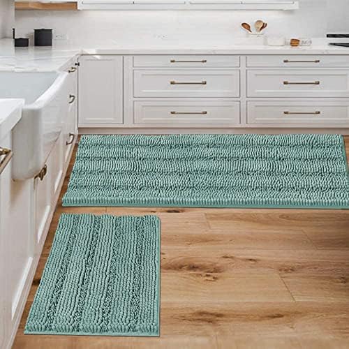 Non Slip Thick Shaggy Chenille Bathroom Rug Mat Set Extra Soft and Absorbent by HVERSAILTEX