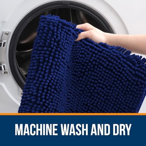 OLANLY Bathroom Runner Rugs 47x17, Extra Soft Absorbent Chenille Bath Rugs - Image 5