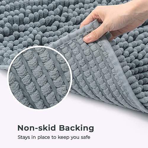 FRESHMINT Large Chenille Bathroom Rugs Mat 36"x24", Non-Slip Bath Mat - Image 5