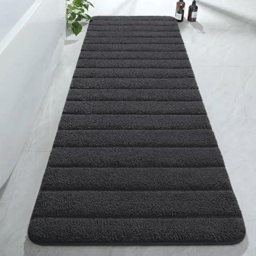 AROGAN Luxury Long Bathroom Runner Rugs 24x72 Inch Bath Rug, Deep Grey by AROGANAREARUG