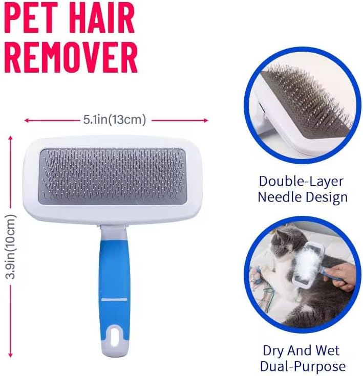 2 in1 grooming pet Slicker Brush forDe-Shedding Fine Comb - Image 6