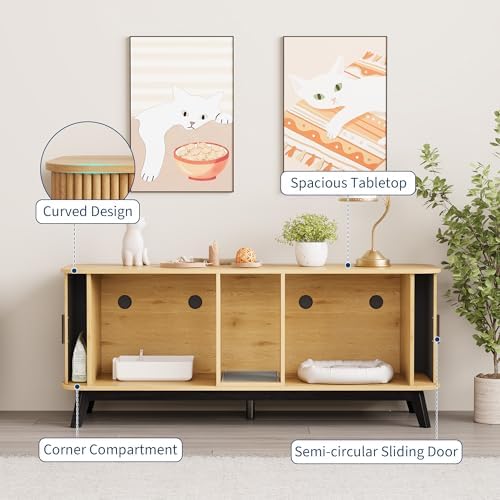 Cat Litter Box Furniture for 2 Cats - Image 4