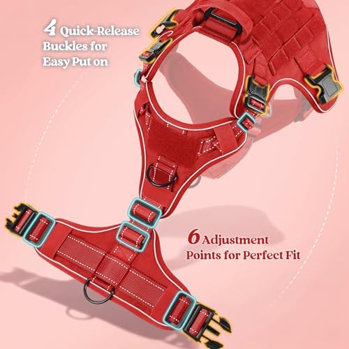 rabbitgoo Tactical Dog Harness for Large, Heavy Duty Military No Pull Vest - Image 4