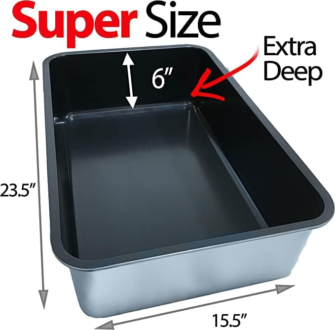 iPrimio Stainless Steel Cat Litter Box, XL 23.5" x 15.5", Nonstick Coated - Image 3