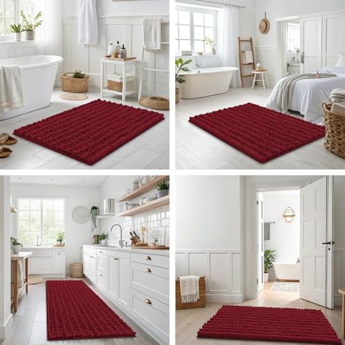 Smiry Bathroom Rugs 48X32, Extra Soft Rubber Backing Chenille Bath Mats - Image 7
