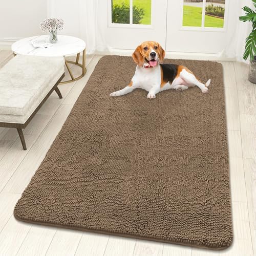 OLANLY Dog Door Mat for Muddy Paws 59x32, Super Absorbent Chenille Mud Mat by OLANLY