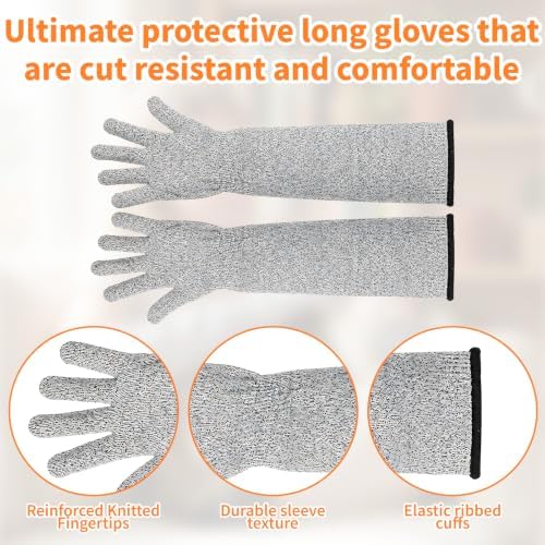 2 Pcs Cat Gloves Bite Proof, 17.7 Inch Extra-Long Durable Bite Resistant Gloves - Image 4