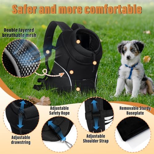 YUDODO Dog Front Carrier Backpack, Adjustable Breathable Dog Backpack - Image 3
