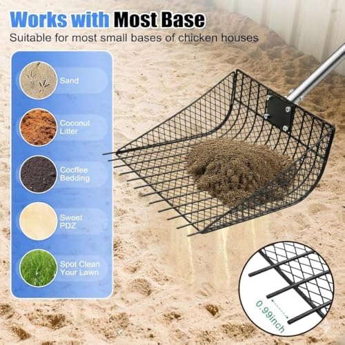 2-in-1 Chicken Coop Poop Scooper and Rake - Image 2