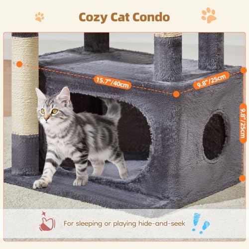 Taoqimiao Cat Tree, 38.5In Cat Tower - Image 3