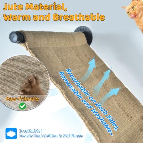 Cat Wall Hammock for Large Cats or Kittens, 34.64 x 12.59in - Image 4