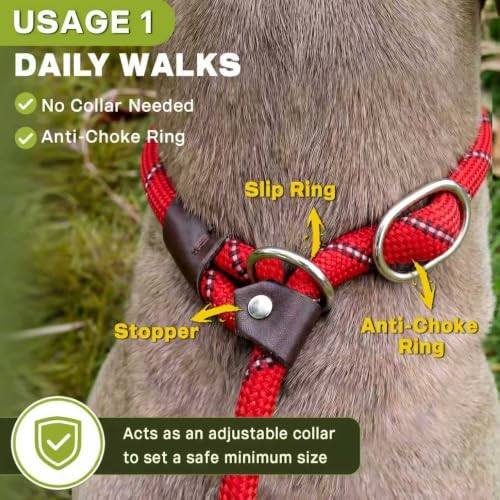 Fida Durable Slip Lead Dog Leash, 6 FT x 3/8" Dog Training Leash - Image 4