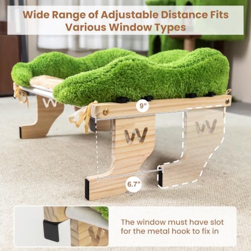 WOOCHPET Wooden Cat Window Perch, Cat Window Bed - Image 3