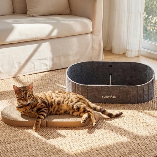 FUKUMARU Cat Scratcher, 24 Inch Sofa Shape Cat Scratching Bed Couch Indoor - Image 6