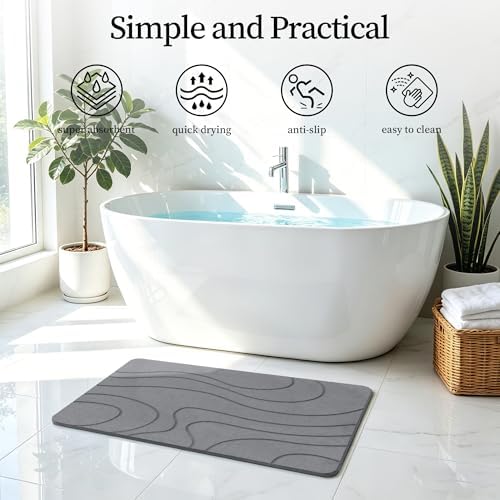 THMINS Extra Large Stone Bath Mat - Image 3
