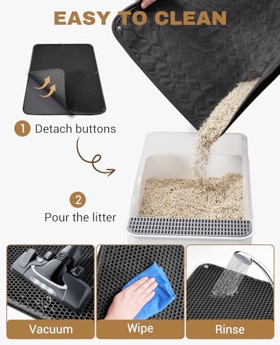 Fostanfly Cat Litter Mat, Machine Washable, Extra Large XL 45"x27" - Image 6