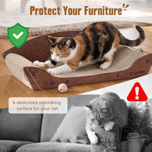 ZOMISIA 26'' Cardboard Cat Scratcher Bed - Image 5